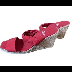 Castañer red wedge sandals
